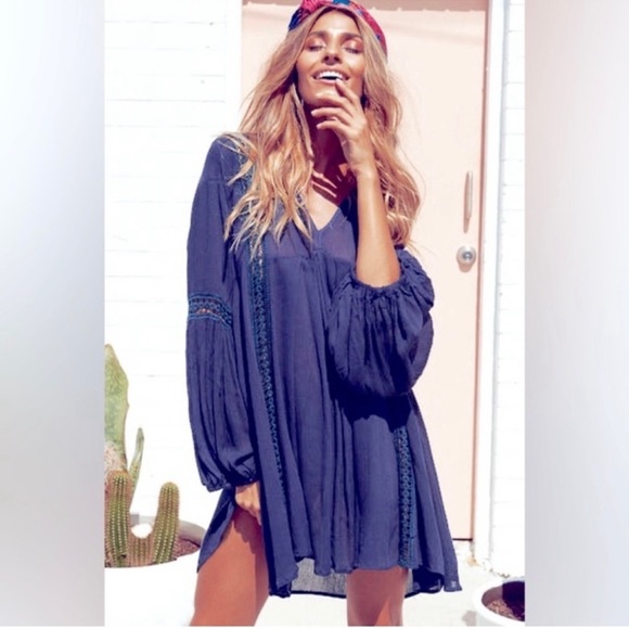 Free People babydoll crochet inset swing tunic - Picture 2 of 13